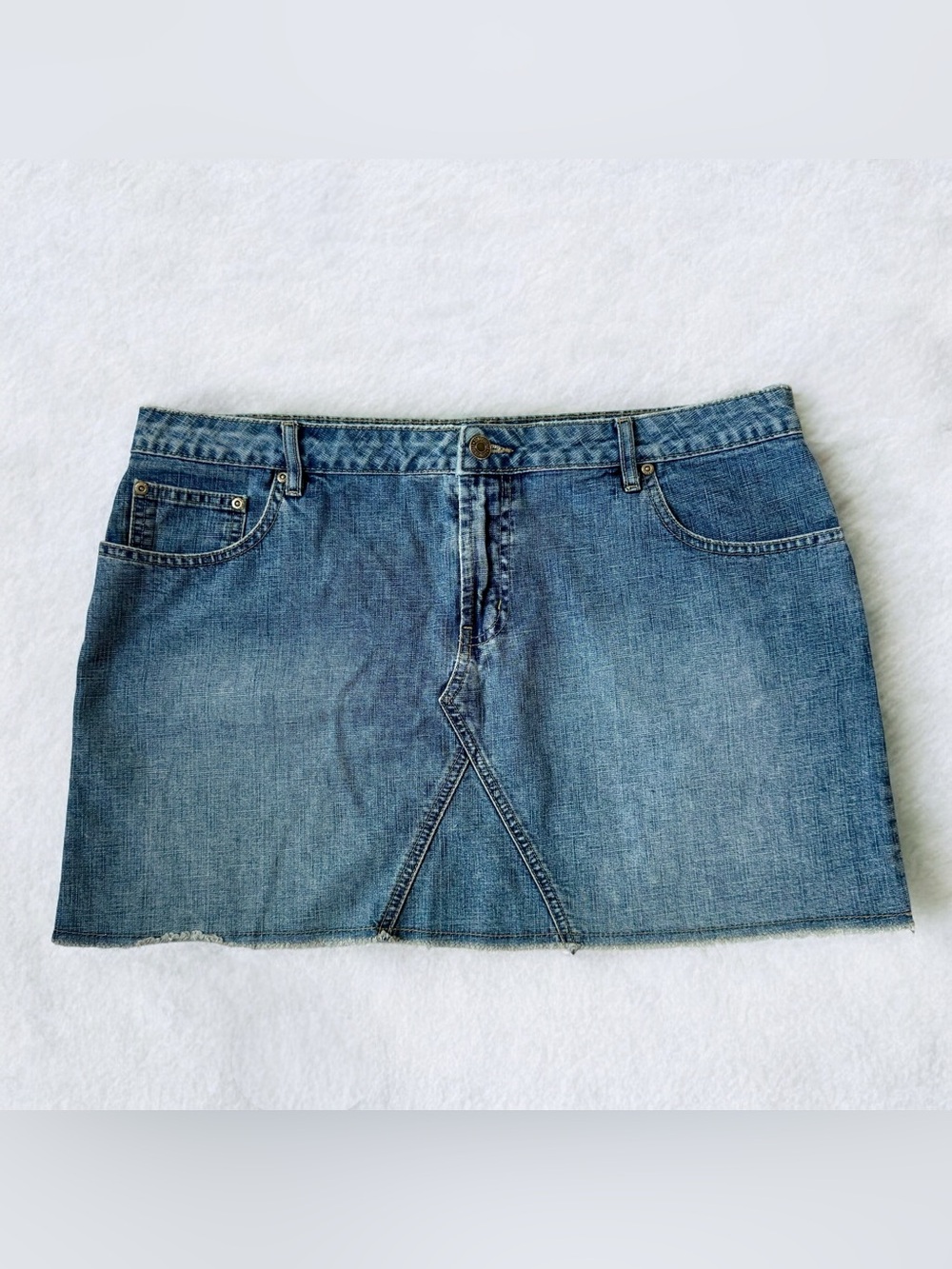 Vintage Y2K Aeropostale Denim Skirt Womens XL (Tag 13/14) Blue Jean Mini EUC